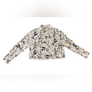 Rachel Zoe Floral Long Sleeve Button Down Blouse Floral Linen Blend Size M Beach